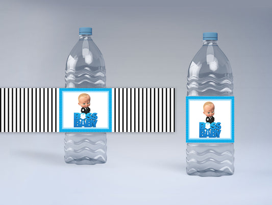 Boss Baby Theme Water Bottle Labels