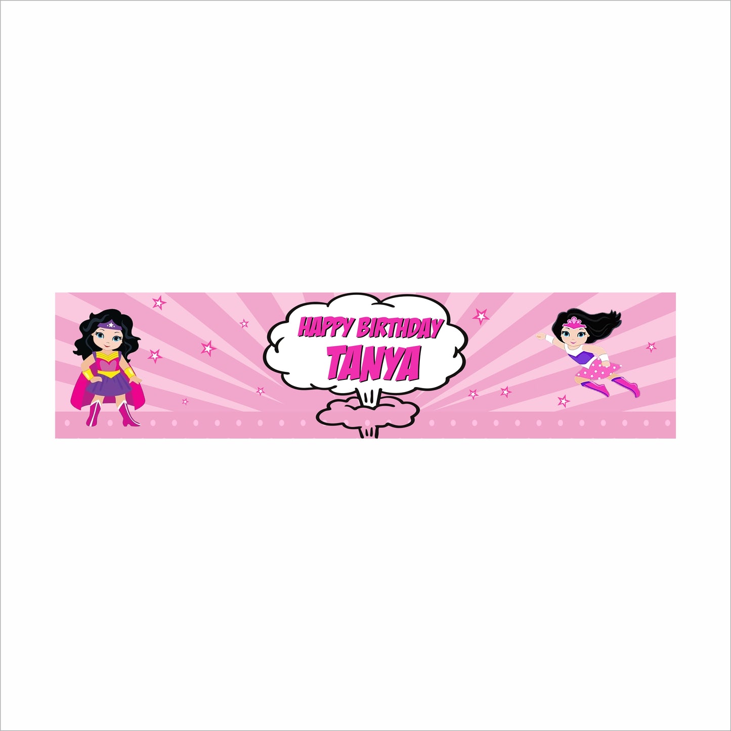Super Girl Theme Birthday Party Water Bottle Labels