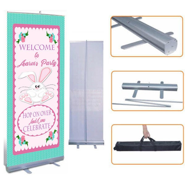 Bunny Customized Welcome Banner Roll up Standee (with stand)