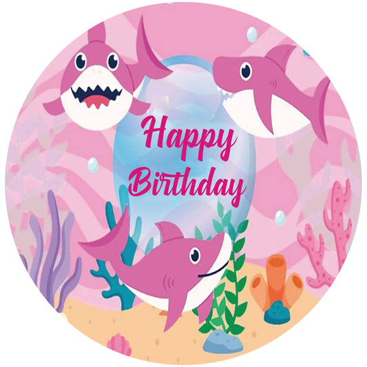 Baby Shark Theme Birthday Party Backdrop