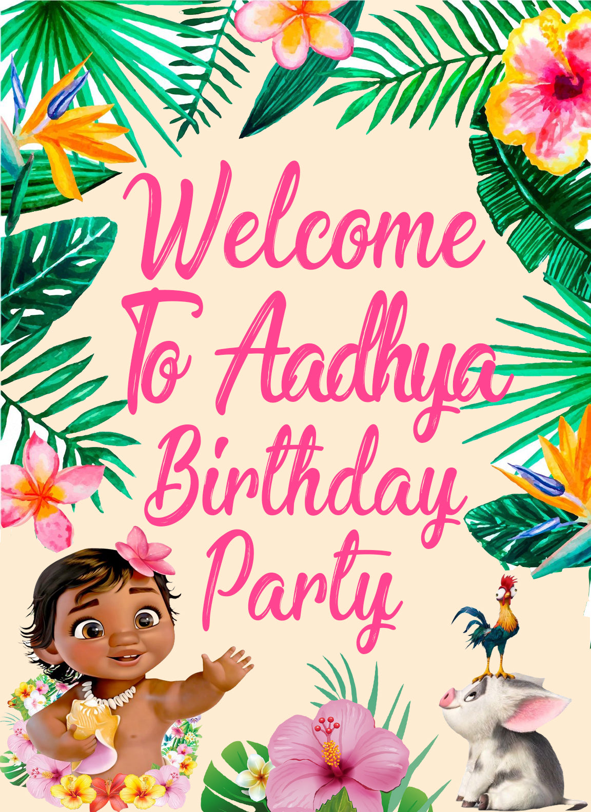 Moana Theme Birthday Party Welcome Board