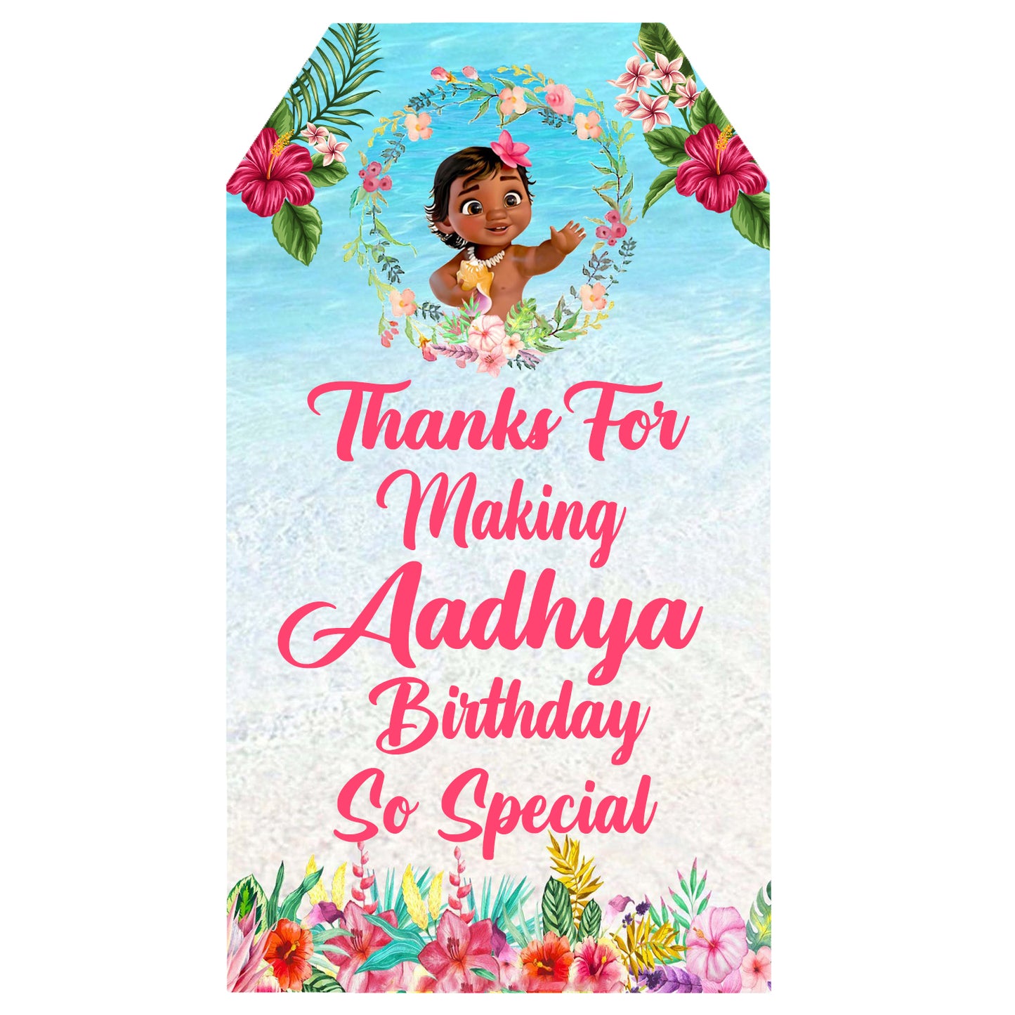 Moana Theme Birthday Party Thank You Gift Tags