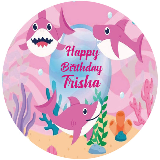 Baby Shark Theme Birthday Party Backdrop