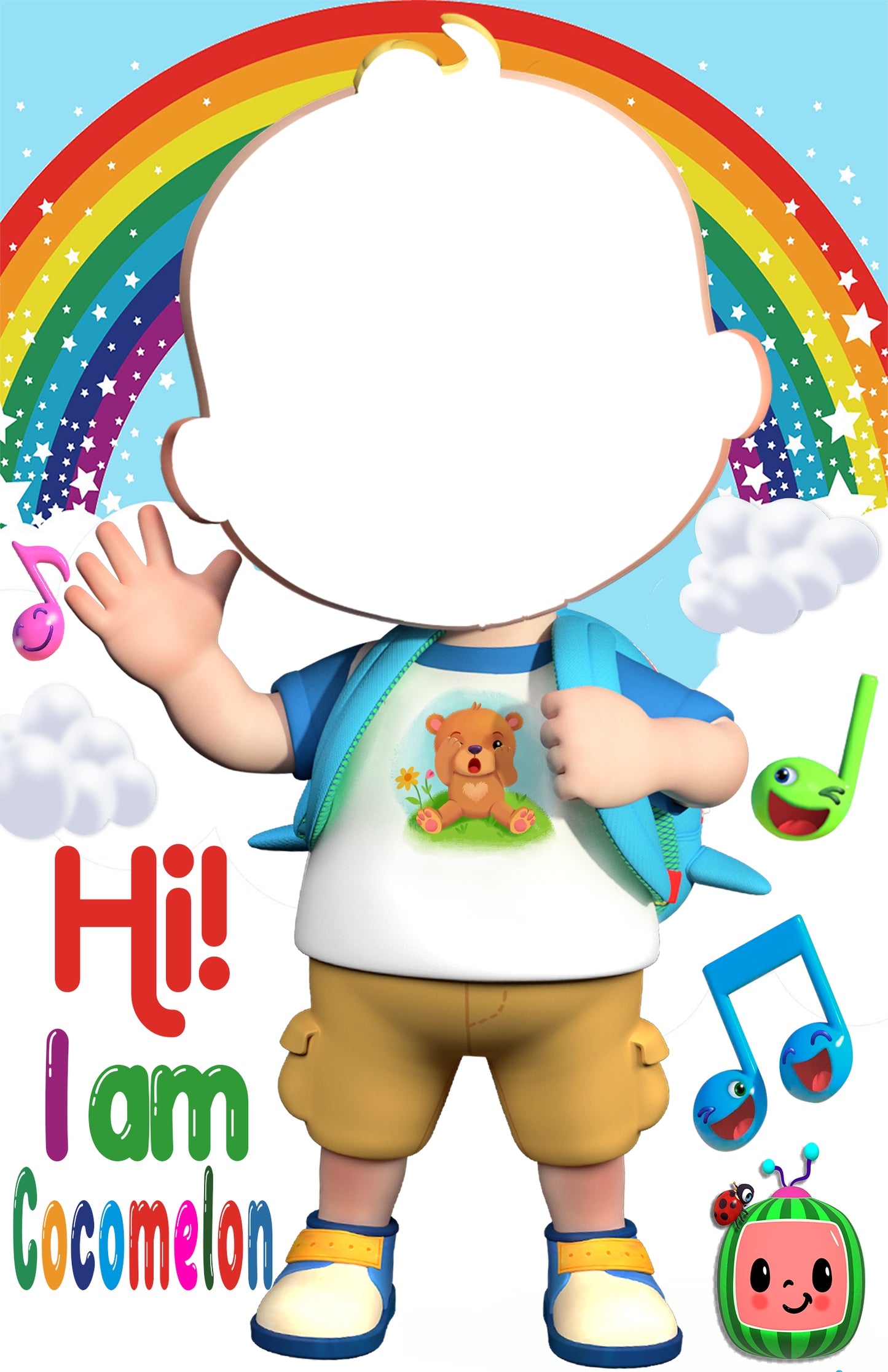 Cocomelon Theme Birthday Party Selfie Photo Booth Frame