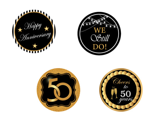 50th Anniversary Party Cupcake Toppers for Decoration