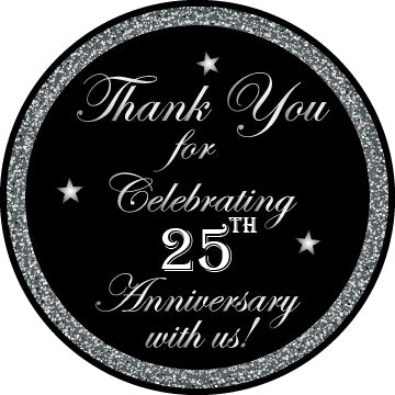25th Anniversary Party Thank You Gift Tags