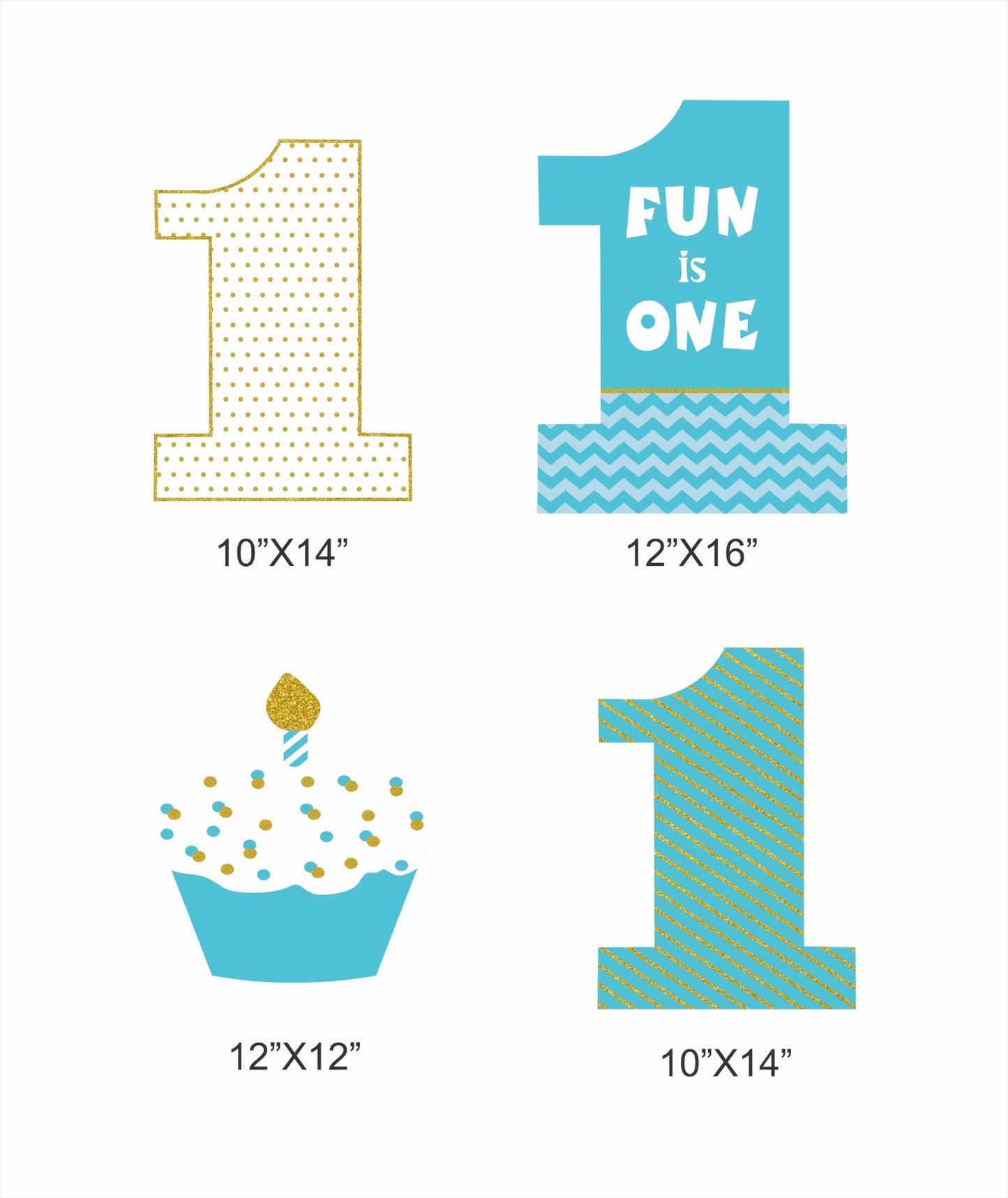 Fun Is One Theme Birthday Party Cutouts