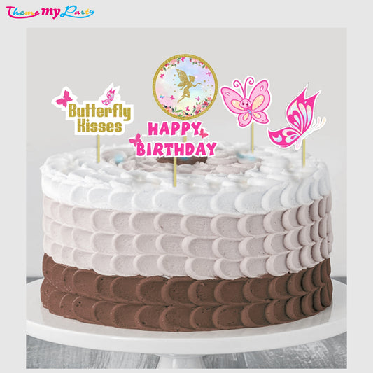 Butterflies And Fairies Theme Birthday Party Cake Toppers for Decoration