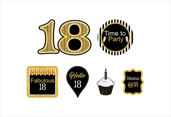 18th Birthday Party Cake Topper /Cake Decoration Kit