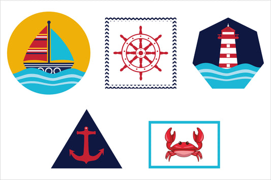 Nautical Ahoy Theme Birthday Party Cake Topper /Cake Decoration Kit