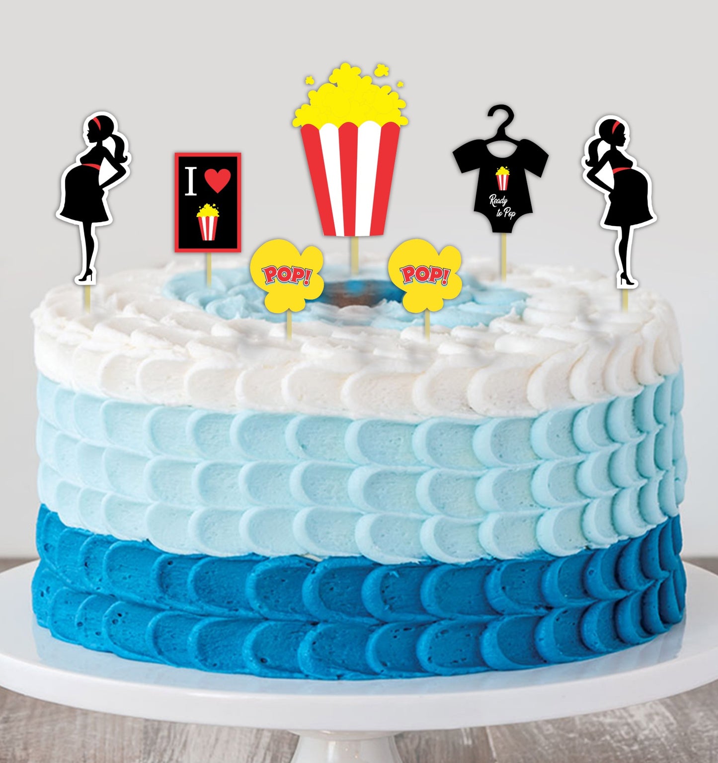 Ready to Pop Party Cake Topper /Cake Decoration Kit