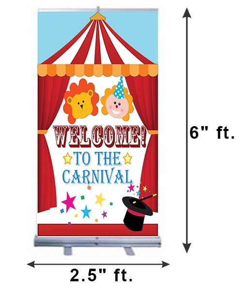 Carnival Customized Welcome Banner Roll up Standee (with stand)