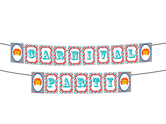 Carnival Theme Birthday Party Banner for Decoration