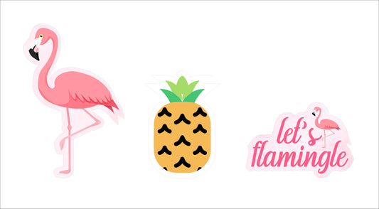 Flamingo Theme Birthday Party Cupcake Toppers for Decoration