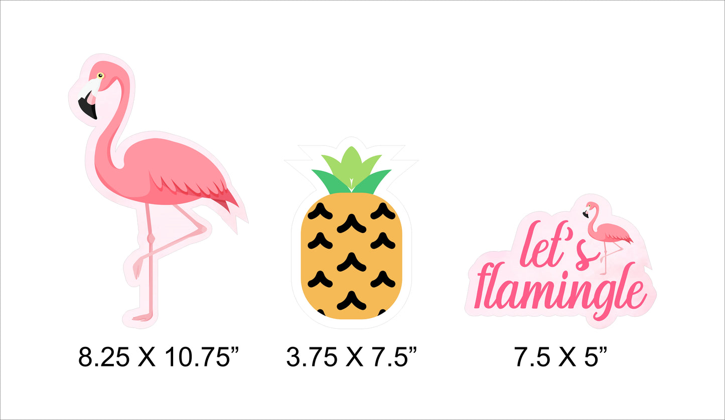 Flamingo Theme Birthday Party Cupcake Toppers for Decoration