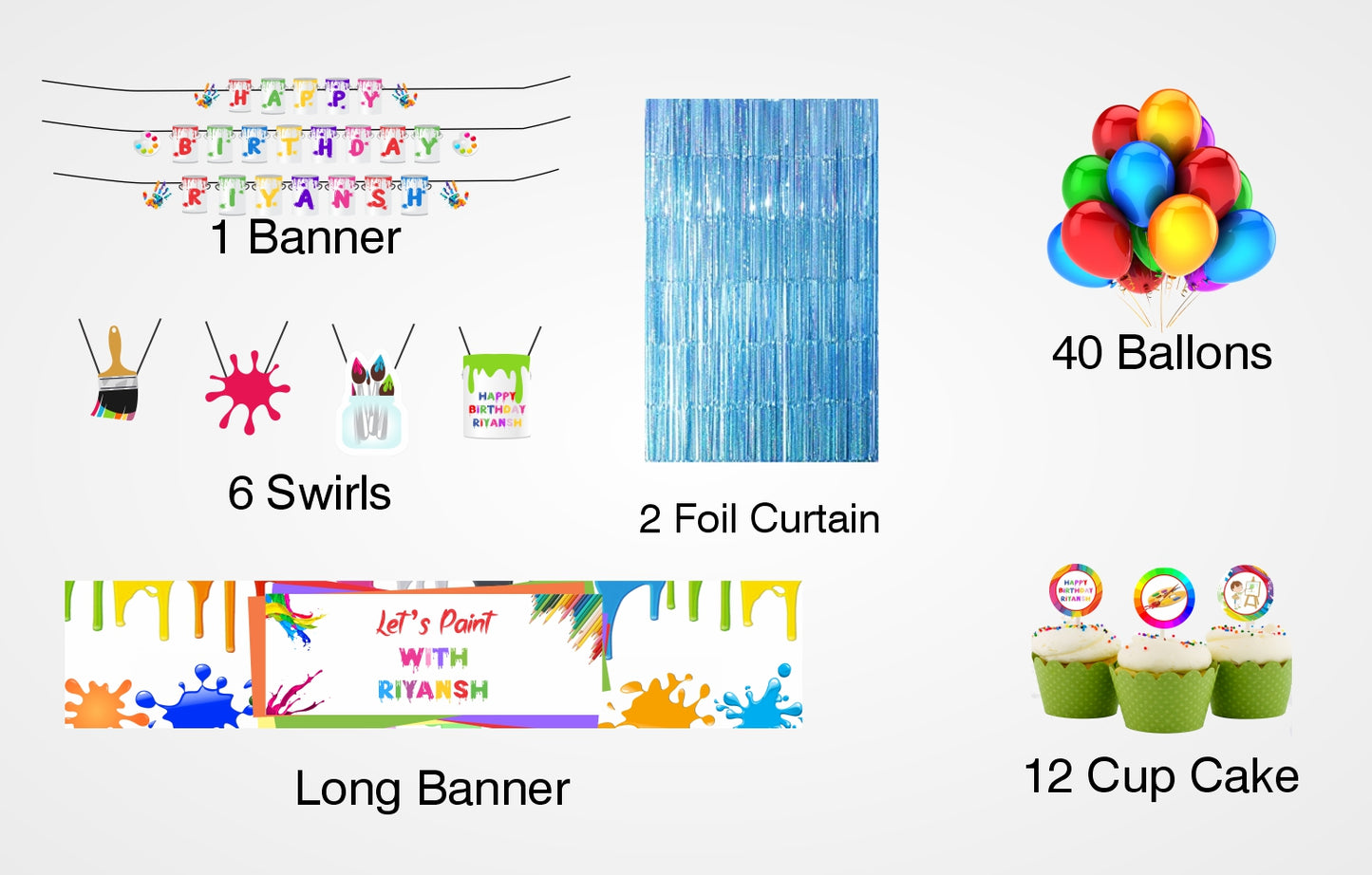 Art and Paint Theme Birthday Party Decoration Kit