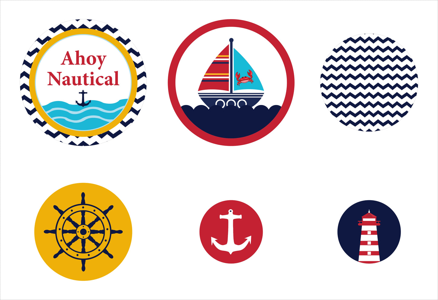 Nautical Ahoy Theme Birthday Party Table Confetti