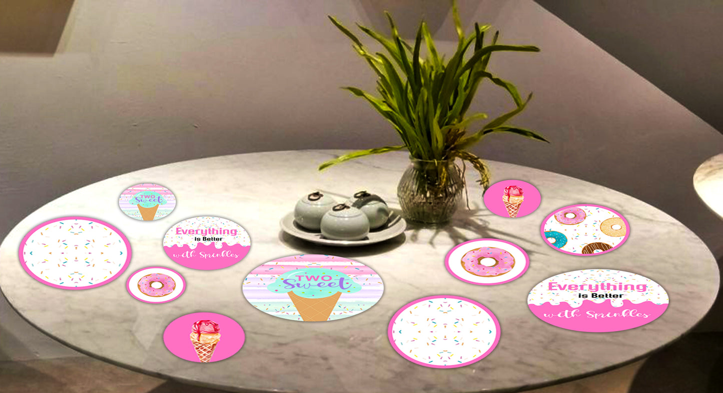 Two Sweet Theme Birthday Party Table Confetti