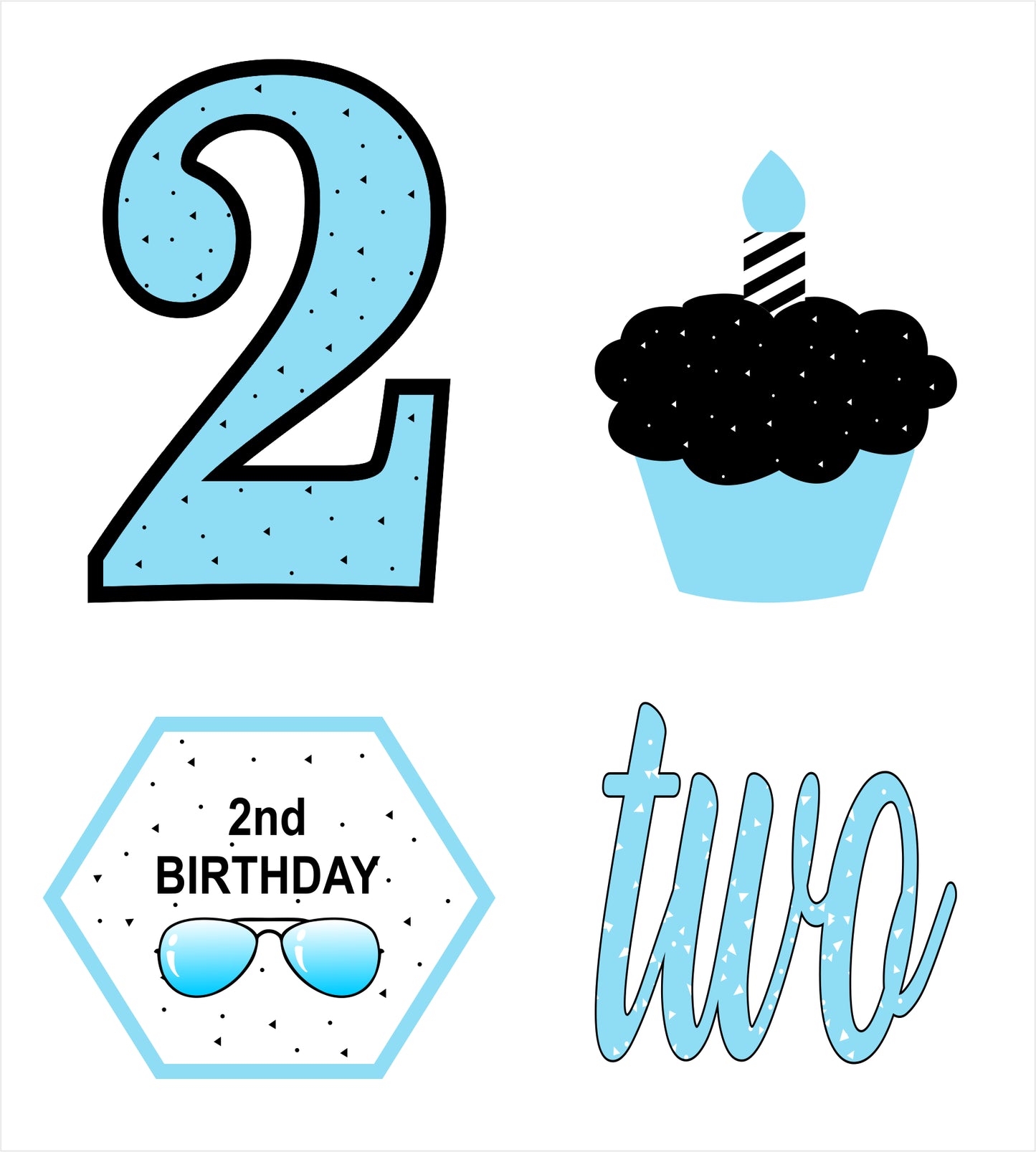 Two Cool Second Birthday Theme Cake Topper For Birthday Party