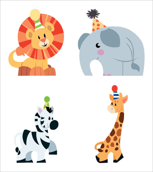 Jungle Theme Birthday Party Cupcake Toppers for Decoration