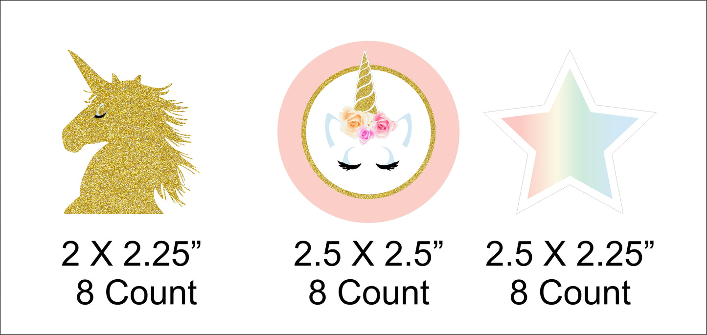 Unicorn Theme Birthday Party Cupcake Toppers for Decoration