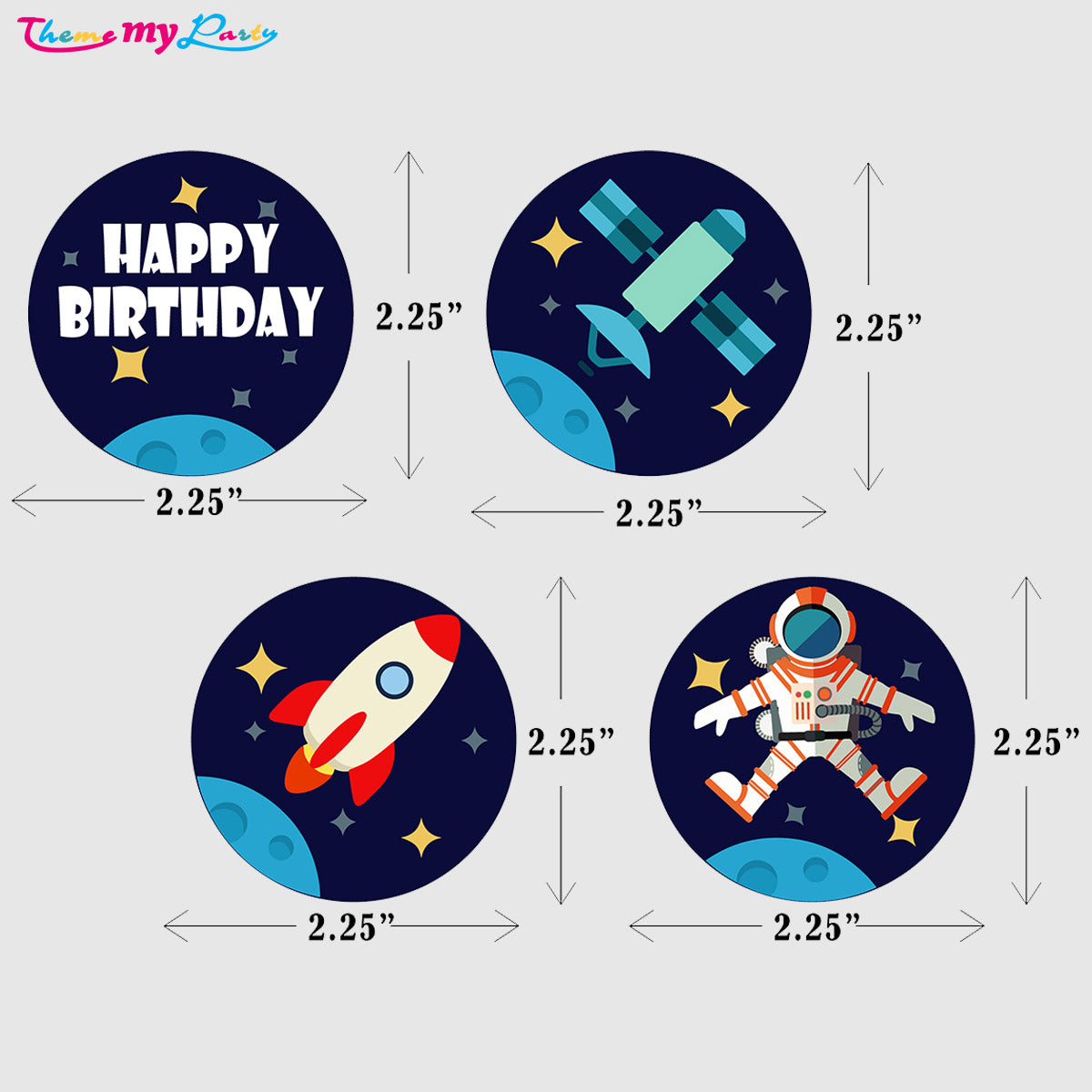 Space Theme Birthday Party Cupcake Toppers for Decoration
