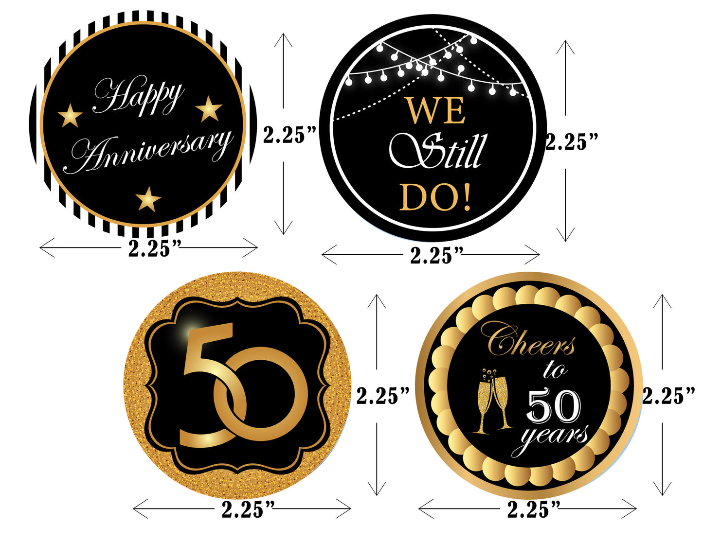 50th Anniversary Party Cupcake Toppers for Decoration