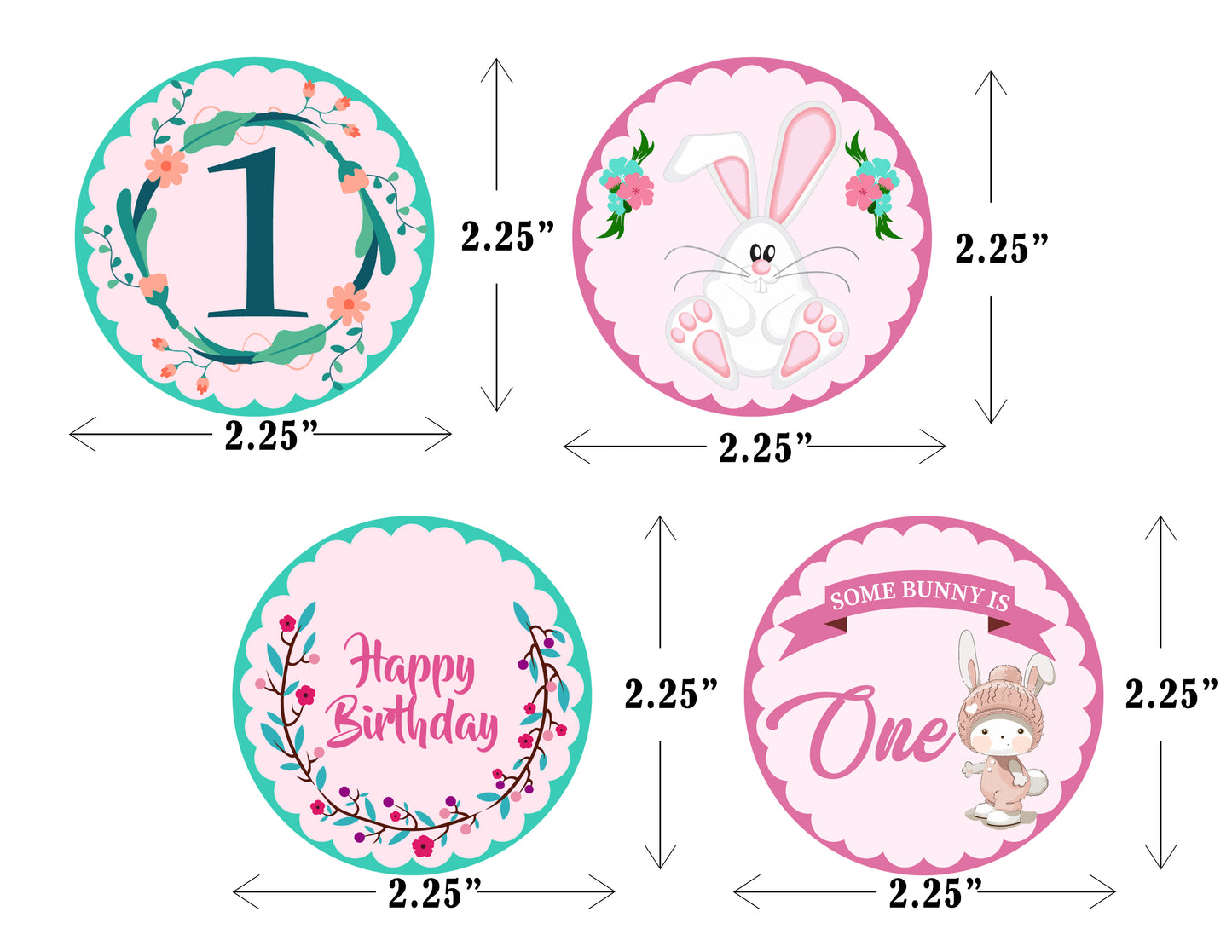 Some Bunny Is One Birthday Party Cupcake Toppers for Decoration