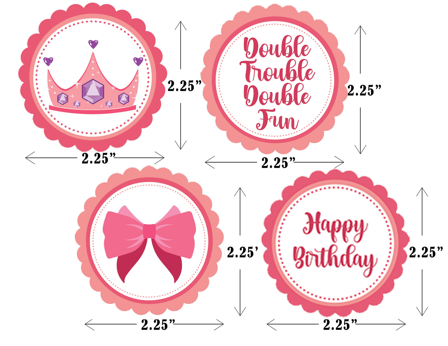 Twin Girls Theme Birthday Party Paper Decorative Straws