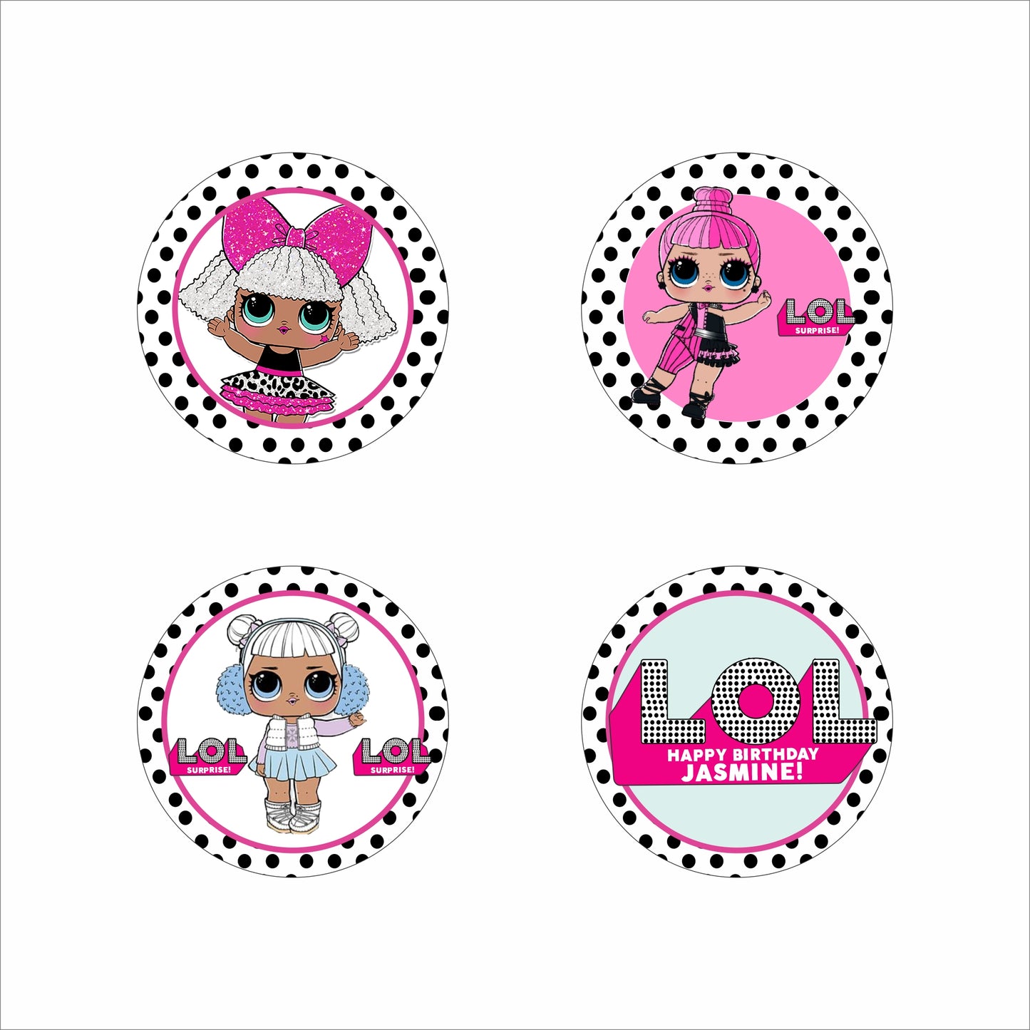 LOL Party Theme Birthday Party Cupcake Toppers