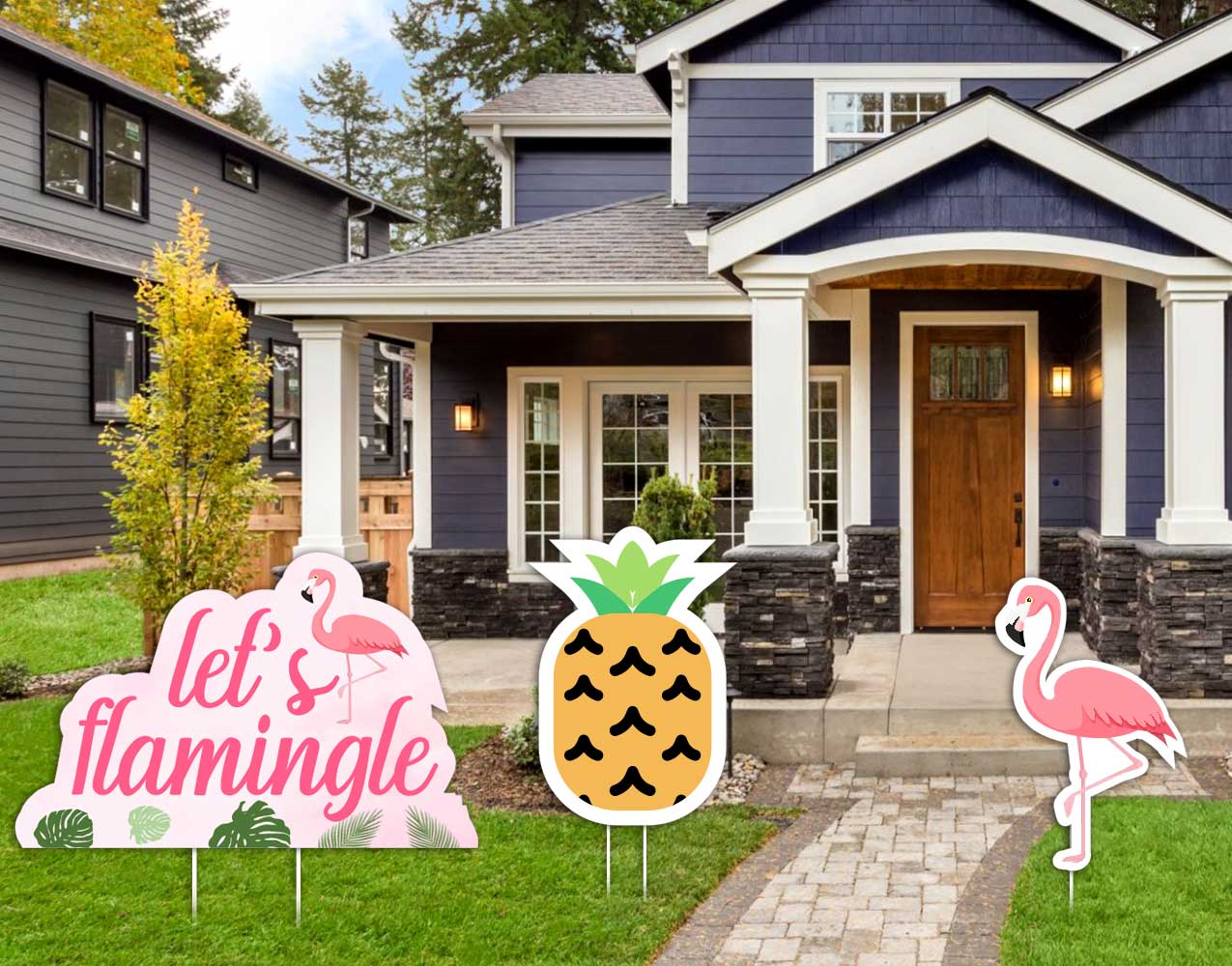 Flamingo Theme Birthday Party Cutouts