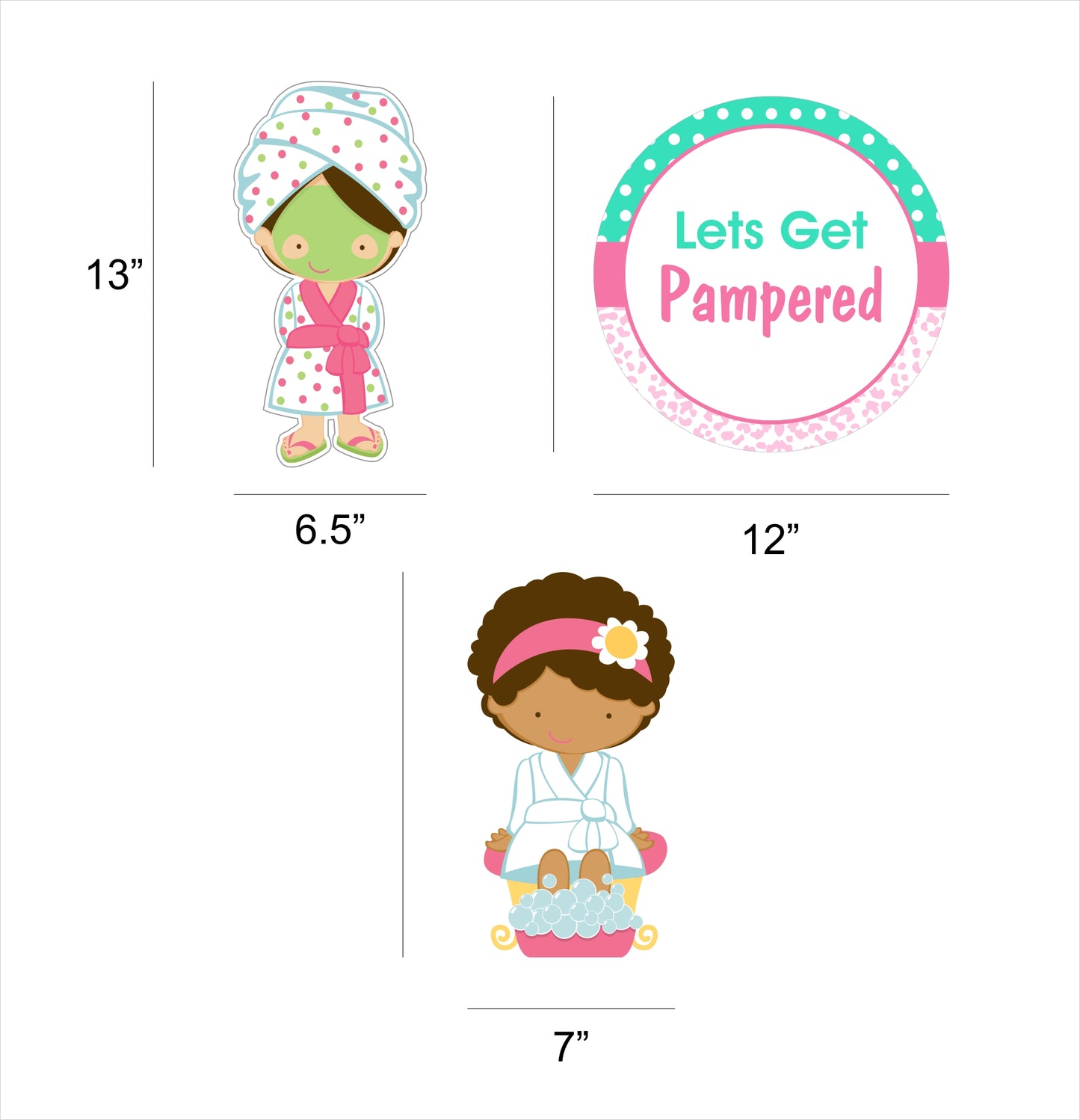 Spa Theme Birthday Party Cutouts