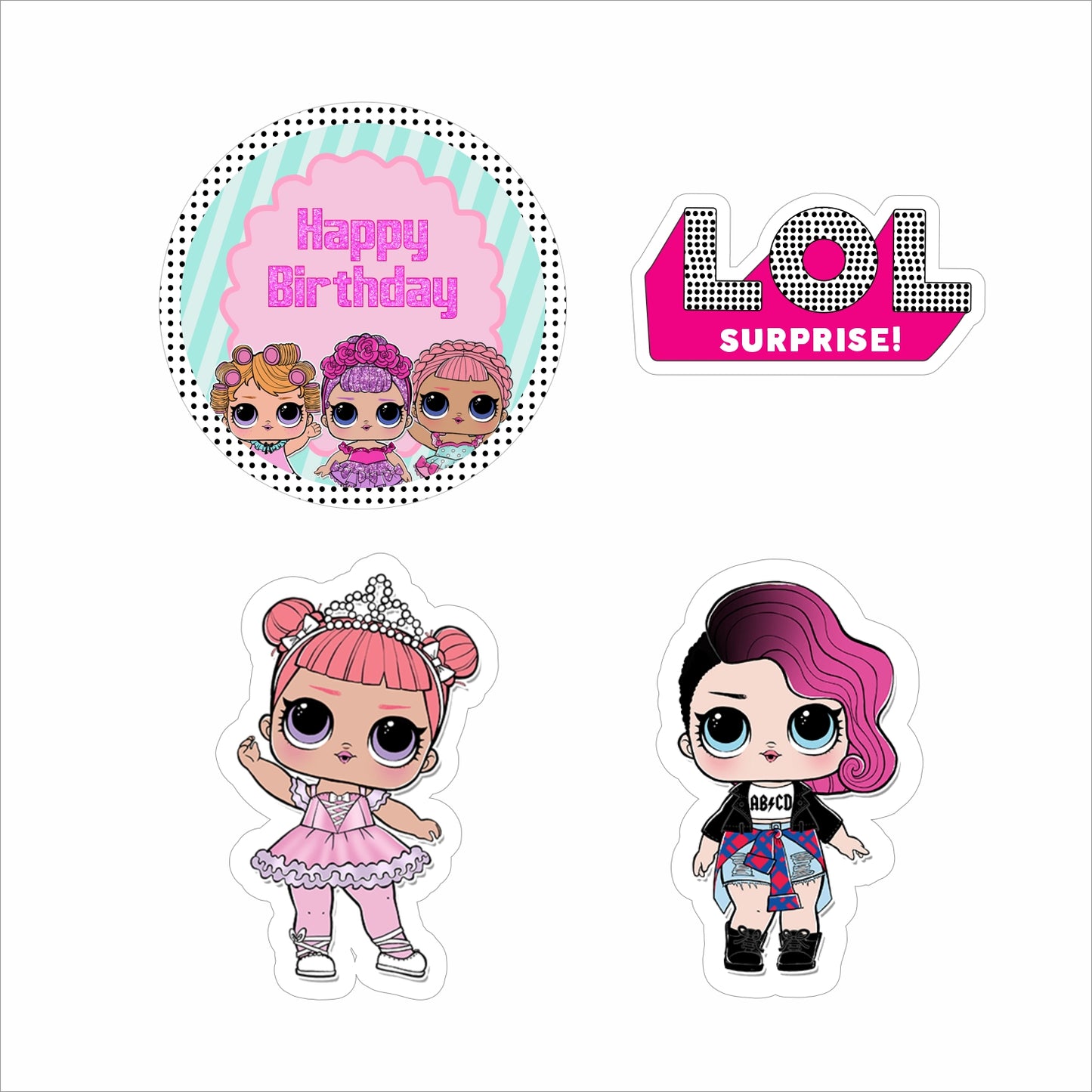 LOL Party Theme Birthday Party Cutouts