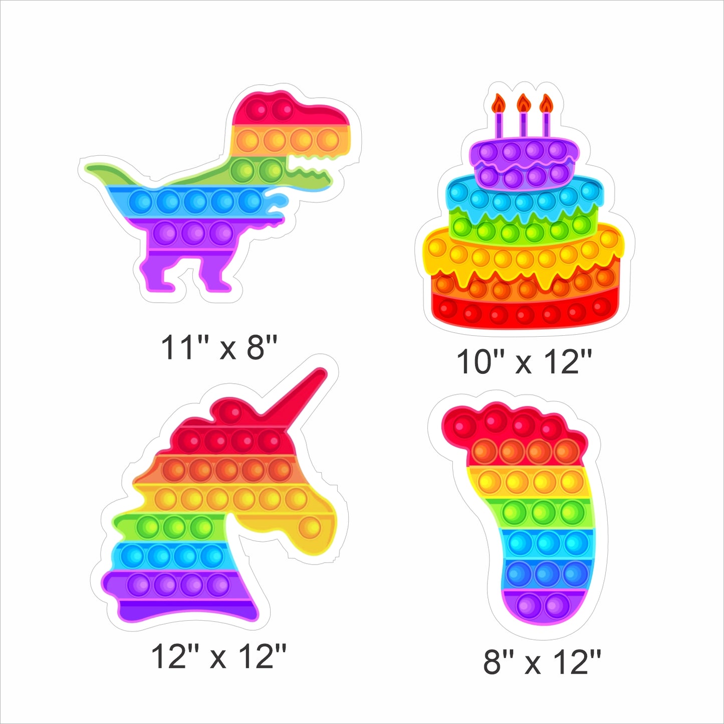 Pop It Theme Birthday Party Cutouts