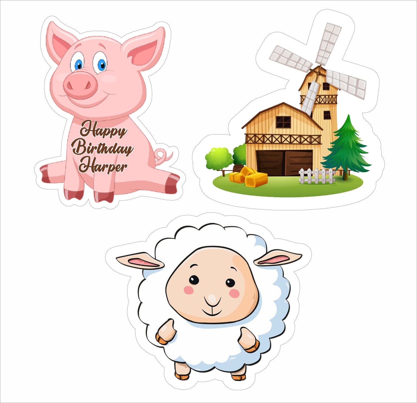 Farm Animal Theme Birthday Party Cutouts
