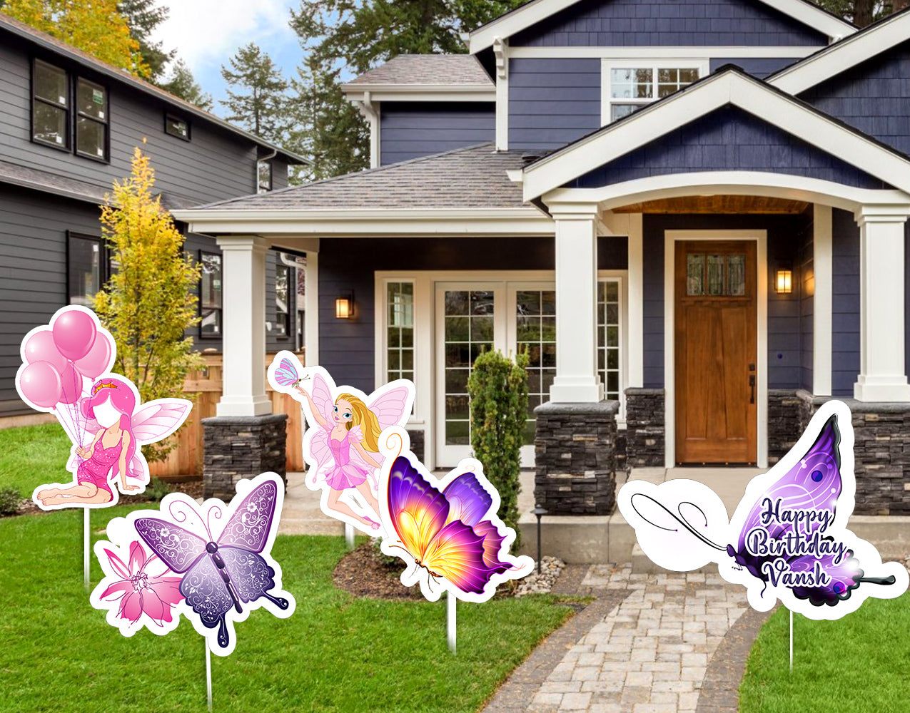 Butterflies & Fairies Theme Birthday Party Cutouts