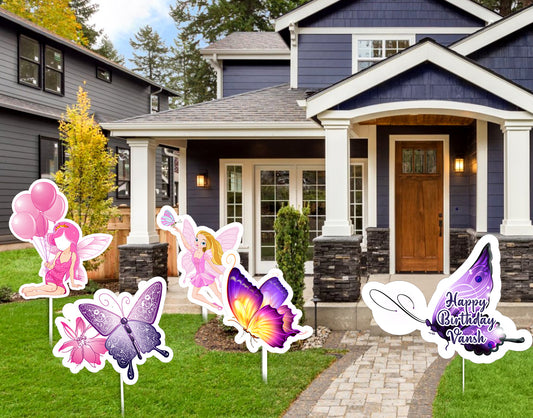 Butterflies & Fairies Theme Birthday Party Cutouts