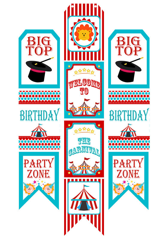 Carnival Theme Birthday Party Paper Door Banner for Wall Decoration