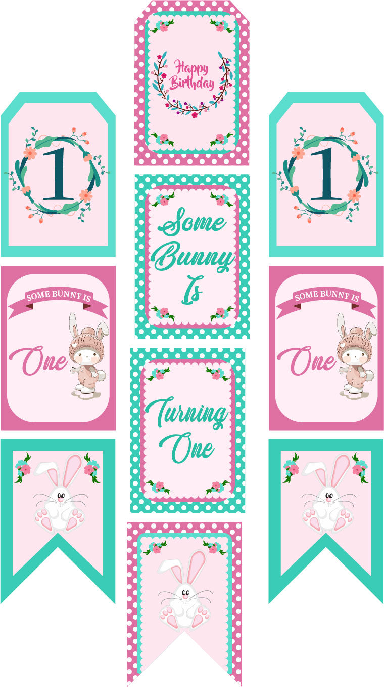 Some Bunny Is One Birthday Paper Door Banner for Wall Decoration