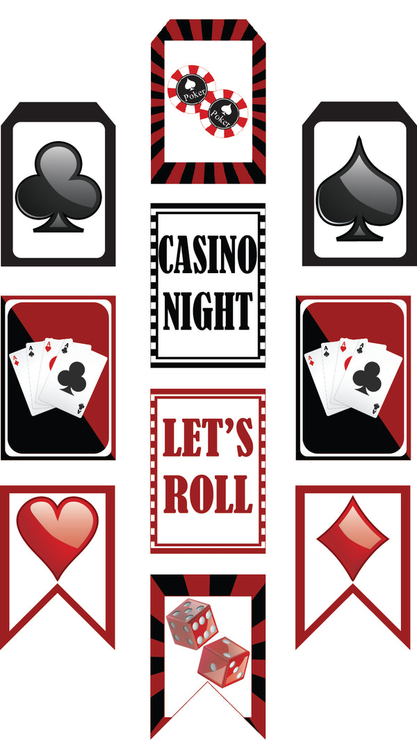 Casino/Card Party Banner For Wall Decoration
