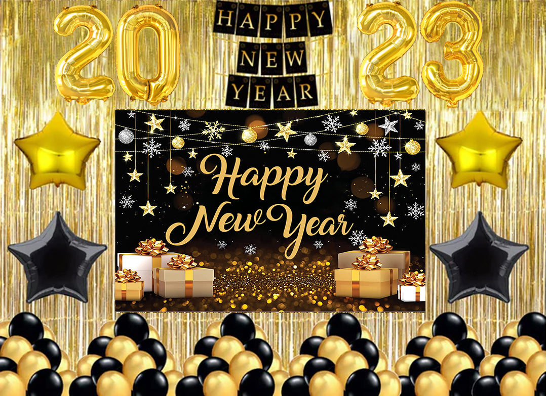 New Year Party Decorations Complete Set with Backdrop