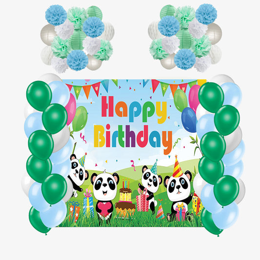 Panda Theme Birthday Party Complete Decoration Kit