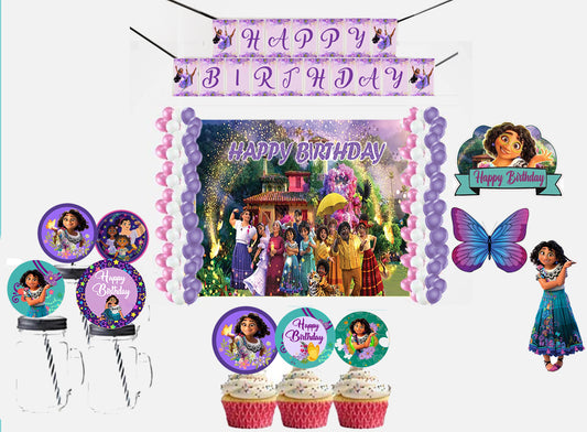 Encanto Theme Birthday Party Combo Kit with Backdrop & Decorations