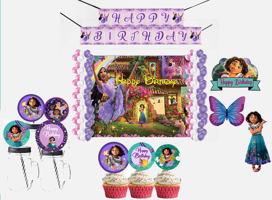 Encanto Theme Birthday Party Combo Kit with Backdrop & Decorations