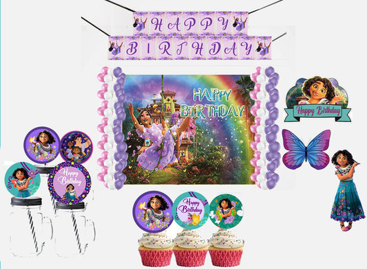 Encanto Theme Birthday Party Combo Kit with Backdrop & Decorations
