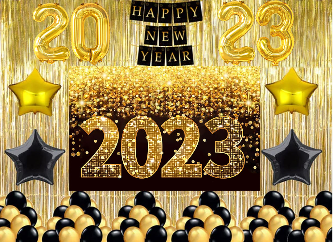 New Year Party Decorations Complete Set with Backdrop