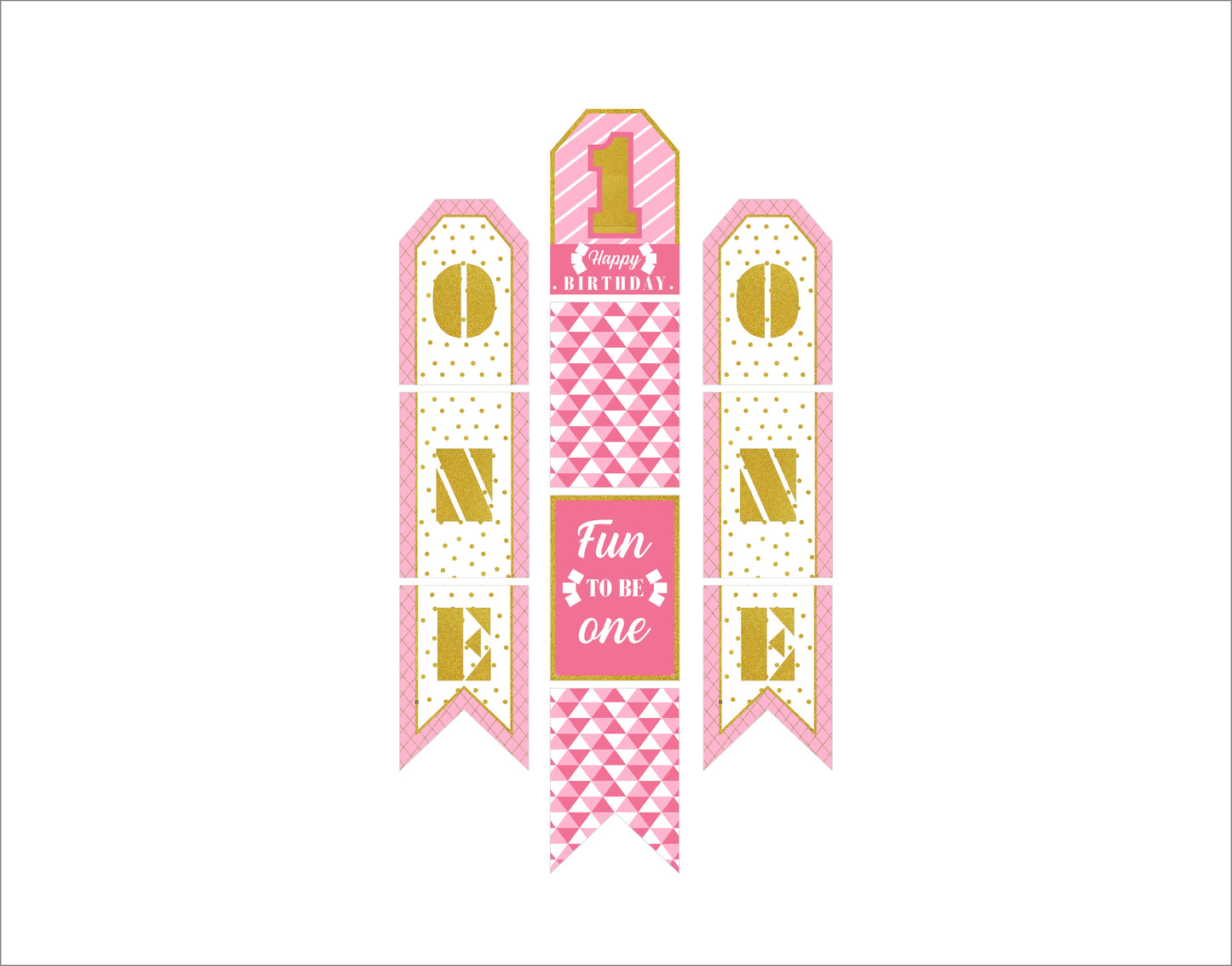 One Is Fun First Birthday Paper Door Banner for Wall Decoration
