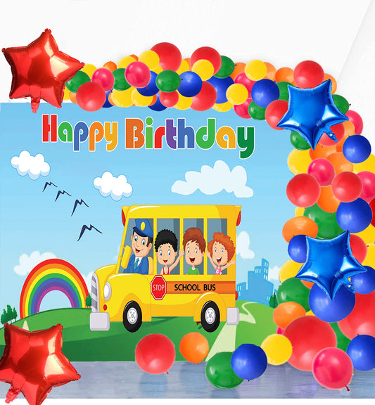 Wheels on the Bus Theme Party Complete Set for Decoration