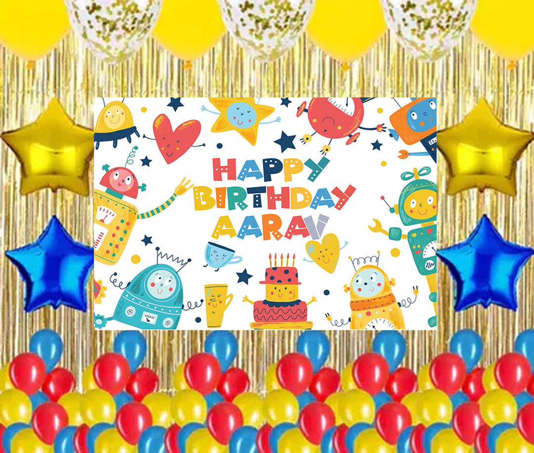 Robot Theme Birthday Party Decorations Complete Set