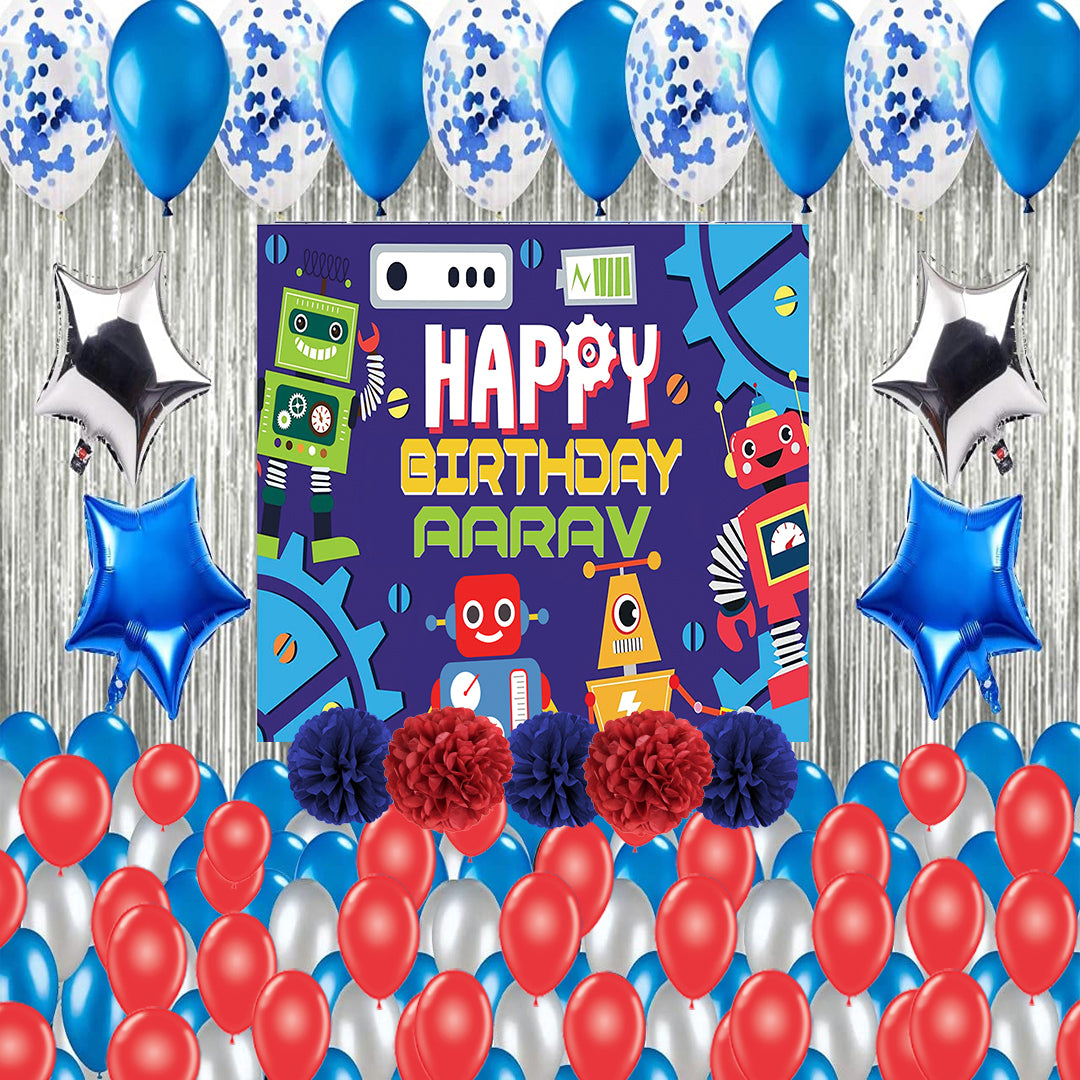 Robot Theme Birthday Party Decoration Combo Kit